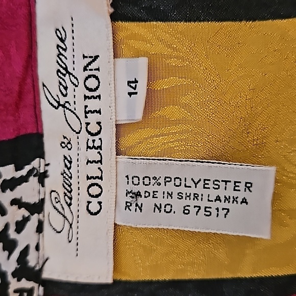 LAURA & JAYNE Colorful Satin Checkerboard Leopard Print Button Down Shirt - Picture 6 of 6